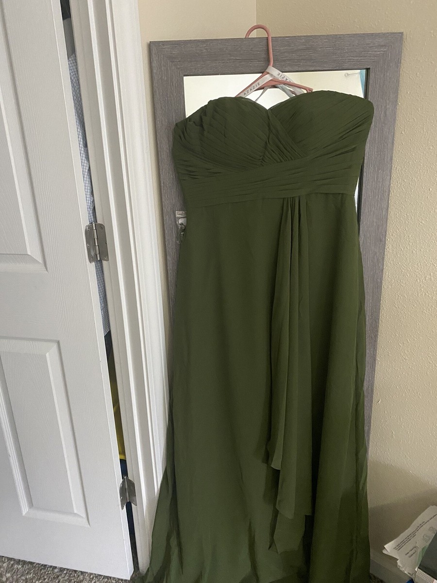 azazie bridesmaid dress,Olive, Size A8, Bust 36 Inch, Waist 29.50