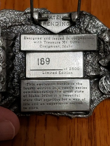 IDAHO Commemorating Great State 1985 Siskiyou Buckle - Picture 3 of 5