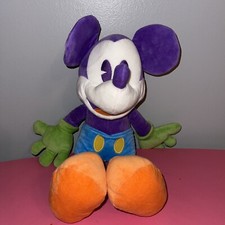 Mickey Mouse Disney Parks Purple Multicolor Neon Plush 16"