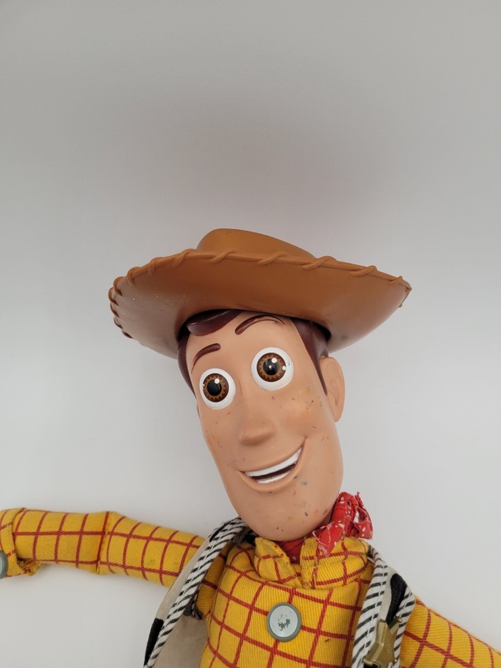 Pull String Woody Doll With Hat Disney Toy Story Vintage Plush Not
