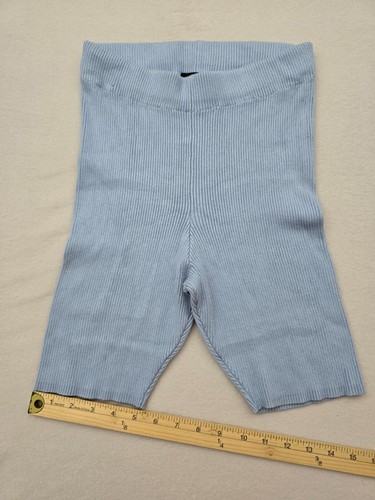Almost Famous Active Shorts Womens Medium Blue Ribbed Yoga Gym Running Workout - Picture 9 of 16