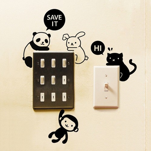 1pc Removable Animal Light Switch Art Vinyl Wall Sticker Mural Home ...