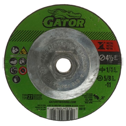 Gator 9619 GatorBlade 1/4" Thick 4-1/2" Metal Grinding Wheel, 5/8"-11 Arbor - Picture 1 of 8
