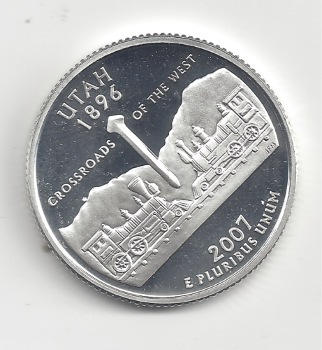 2007 S Silver Proof UTAH Quarter - 90% Silver
