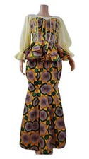 2-piece set African Cotton Fabric Clothing Women skirt and top