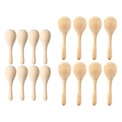 8 Stück Holz Maracas Mini Basteln Spielzeug unvollendet Rohling Maracas für Musik Party