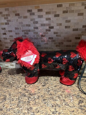 NEW Plush Dachshund Dog Reverse Flip Sequin Stuffed Animal Fuzzy Ears and Tail