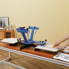 VEVOR 4 Couleurs 2 Stations Machine de Sérigraphie Machine d'Impression à Écran