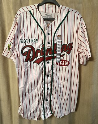Holiday Drinking Team  Wasted  #25 Button Down Jersey Spencer s NWT Size L