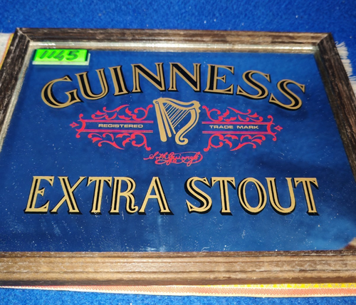 1145-specchio pubblicitario vintage anni '70 Guinness 22,5 cm x 17,5 cm Irlandes - Foto 3 di 10