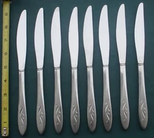 EMBER GLOW 8 Dinner Knives 9 1/4" Oneidacraft Deluxe Stainless Oneida