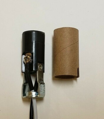 2 1/16'' Tall Keyless Candelabra Lamp Socket 9 Inch Leads 1/8IP Hickey 48311WJB
