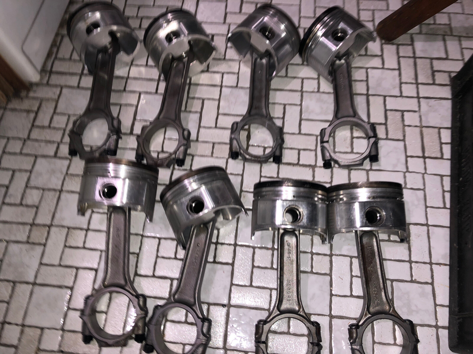 Mopar Forged Rods Mopar 440 Flat Top Arias .030 Over forged Pistons with Six Pack ...