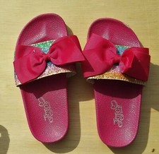 Jojo SIWA Size 12c Hot Pink Glitter Bow Slides Girls
