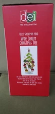 dei GLASS SNOWMAN HEAD WINE CHARM CHRISTMAS TREE W/BOX-12 HANGING ORNAMENT PARTY