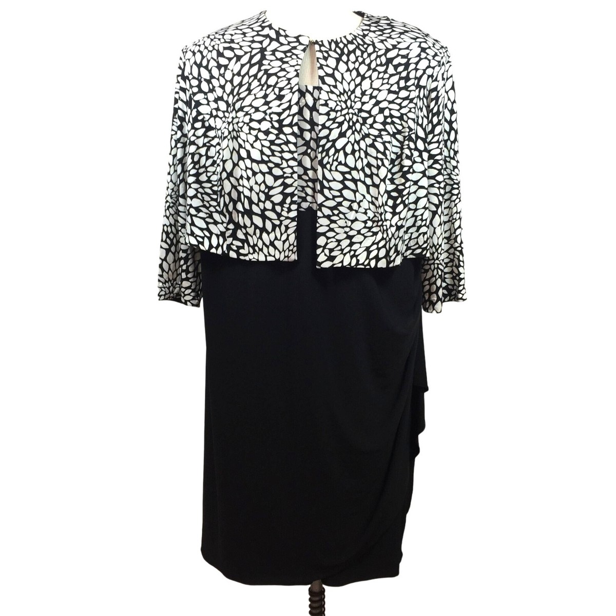 Dressbarn Woman Dress Shrug Set Ruched Office Church Formal Black White Size 20 | eBay Dressbarn Woman Dress Shrug Set Ruched Office Church Formal Black White Size 20 | eBay