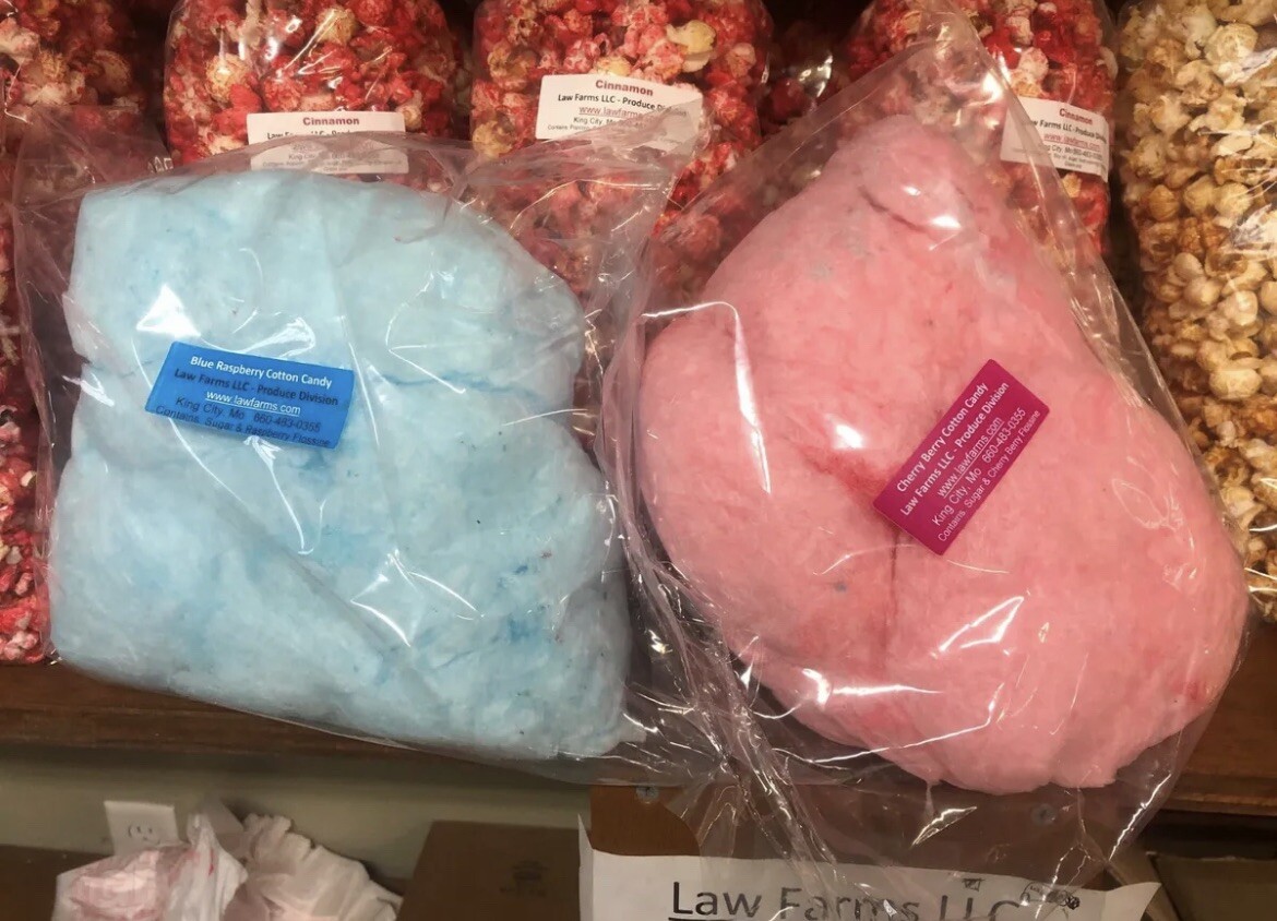 Blue Raspberry Cotton Candy In A Bag