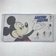 Vintage Mickey Mouse Towel 20.5"x39" Medium 90s Faded Disney White Worn Child