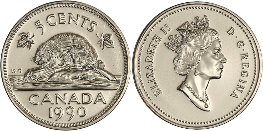 1990 CANADA 5 Cent Nickel Uncirculated from Coin Roll UNC | eBay
