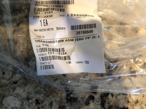 NEW GENUINE OEM TORO PART # 121-9184 TRANSMISSION ASSEMBLY; REPLACES 115-4560 - Picture 4 of 4