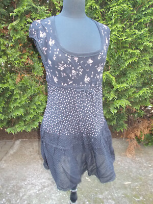 ROBE noir imprimé fleurs rose légère COP COPINE Psycho 38 haut