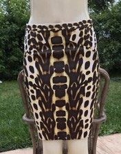 JUST CAVALLI SIGNED MULTI COLOR ANIMAL PRINT STRETCH BODYCON CASUAL SKIRT Sz 42
