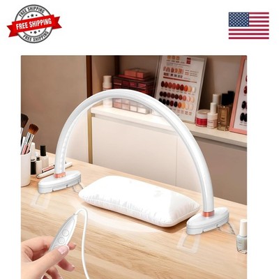 Arc Half Moon Light: 16'' Half Moon Light with Foldable Bracket for Desk Salon...