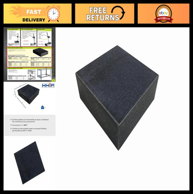 6'' x 6'' x 2'' Granite Surface Plate - Precision Tool, Grade B, No Ledge, Durable