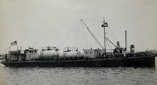 Vintage Chevron Standard Oil Tanker Barge #7 Photo San Pedro Harbor CA 1947
