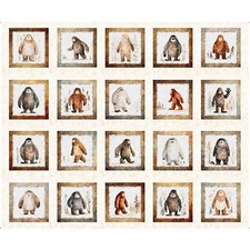 36" X 44" Panel Bigfoot Sasquatch Myths Creatures Cotton Fabric Panel D603.04