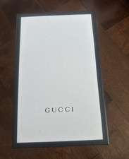 Gucci White/Black Rectangular Paper Gift Box w/ Tissue Paper, Dust Bags