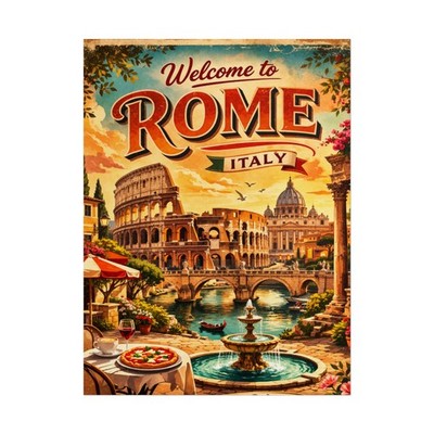 Welcome To Rome Travel Poster | Rolled Poster