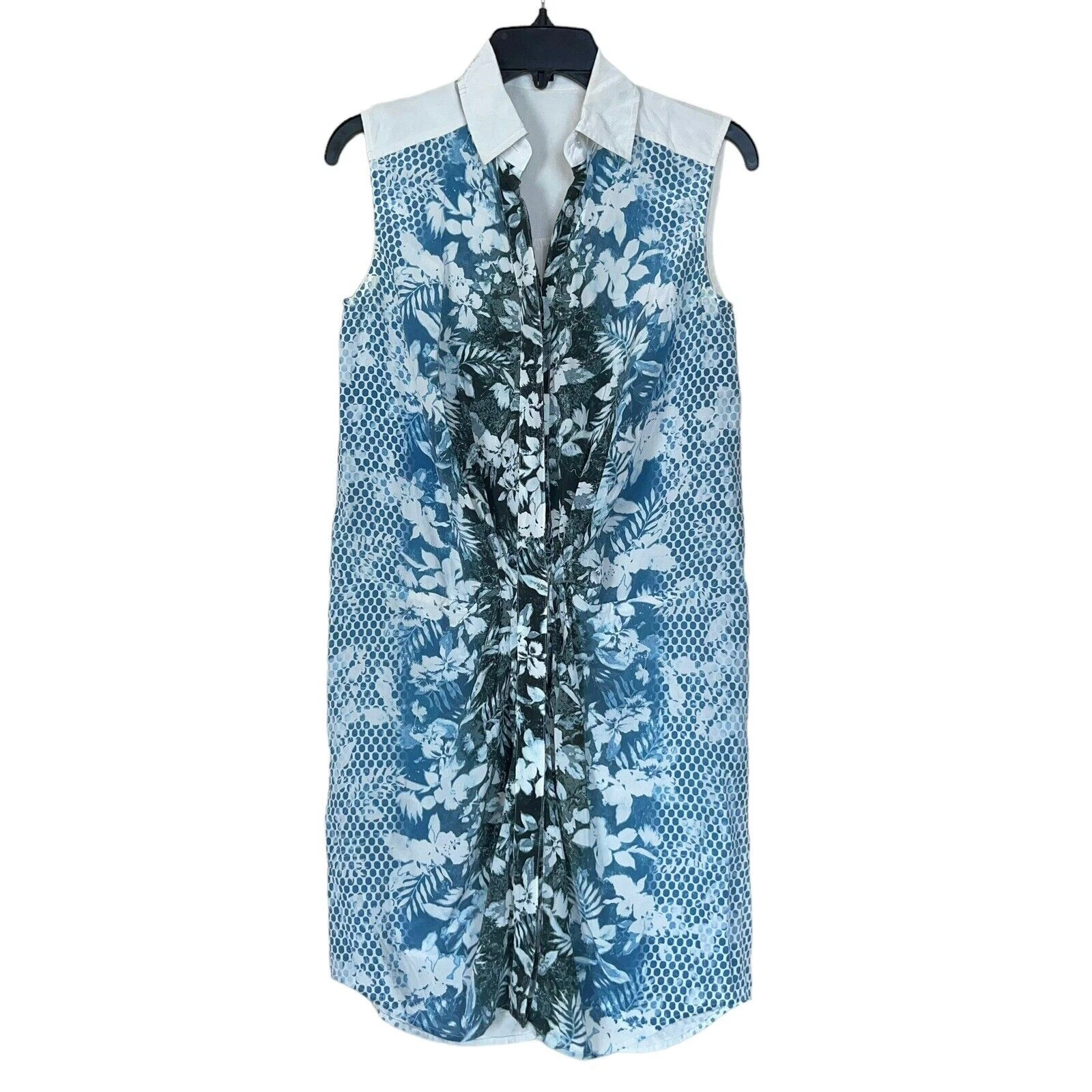 Abito Camicia Alexander Wang 0 Seta Floreale Senza Maniche Collo Bottoni Couture