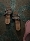Olivia Miller Women's Embellishe Rhinestone Strap Sandals, Size 8, Silver — photo 1