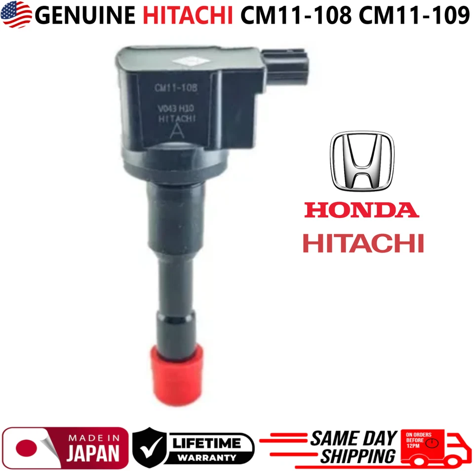 Bobinas de encendido GENUINAS HITACHI DELANTERAS Y TRASERAS para Honda Civic 2003-2011 1,3 L I4 Foto 2 de 4