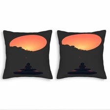Set of 2 18x18in Throw Pillow Covers - Serene Silhouette Design