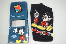 Mickey Unlimited Disney Mickey Mouse Slipper Socks Adult One-Size Vtg Deadstock
