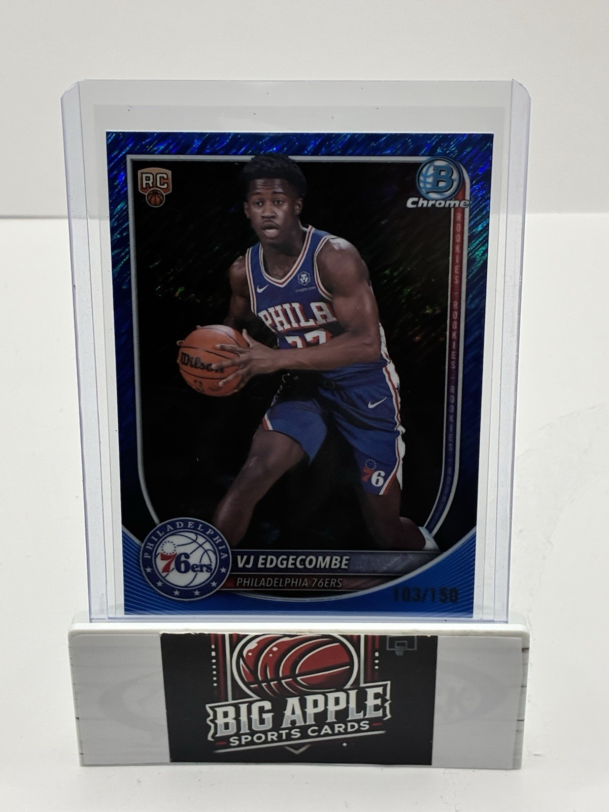 2025-26 Bowman - Chrome VJ Edgecombe #BCV-3 Blue Shimmer Refractor /150 (RC)