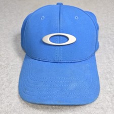 Y2k 2000s OAKLEY Performance Classic Fit Royal Blue Eye Logo Flex Fit Hat S/M