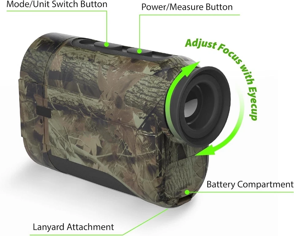 Telémetro láser de caza con ángulo y distancia horizontal de 1200 yardas NUEVO EE. UU. Foto 4 de 4
