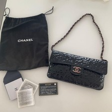 CHANEL Shoulder Bag Enamel Camellia pattern Clutch 2-way Rare Good Condition JP-