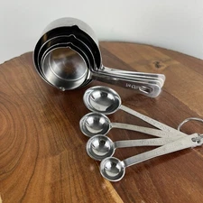 Amco Measuring Cups 1/4, 1/3, 1/2, 1 C & Spoons 1/4, 1/2, 1 tsp, 1 TB