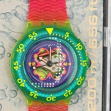 Swatch Scuba 200m Bay Breeze Quarzo Svizzero Vintage 1993 Funzionante