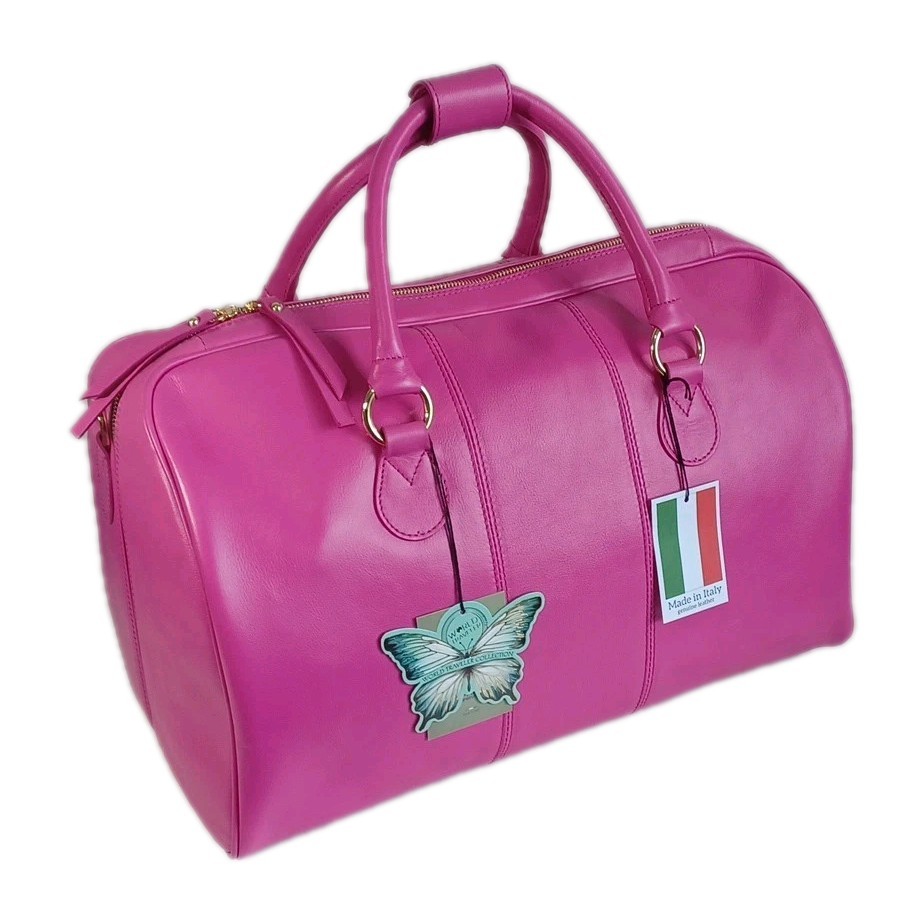 Old Angler Firenze Genuine Leather ART. 4070 Pink Purse Bag, New