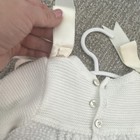 Mebi White Knit A-Line Dress 6M Long Sleeve Bow Button Back Formal Party — photo 4