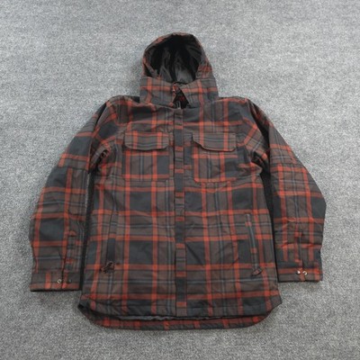 686 Jacket Mens XL Red Plaid Workman InfiDRY 10K Hooded Insulated Snowboard Ski