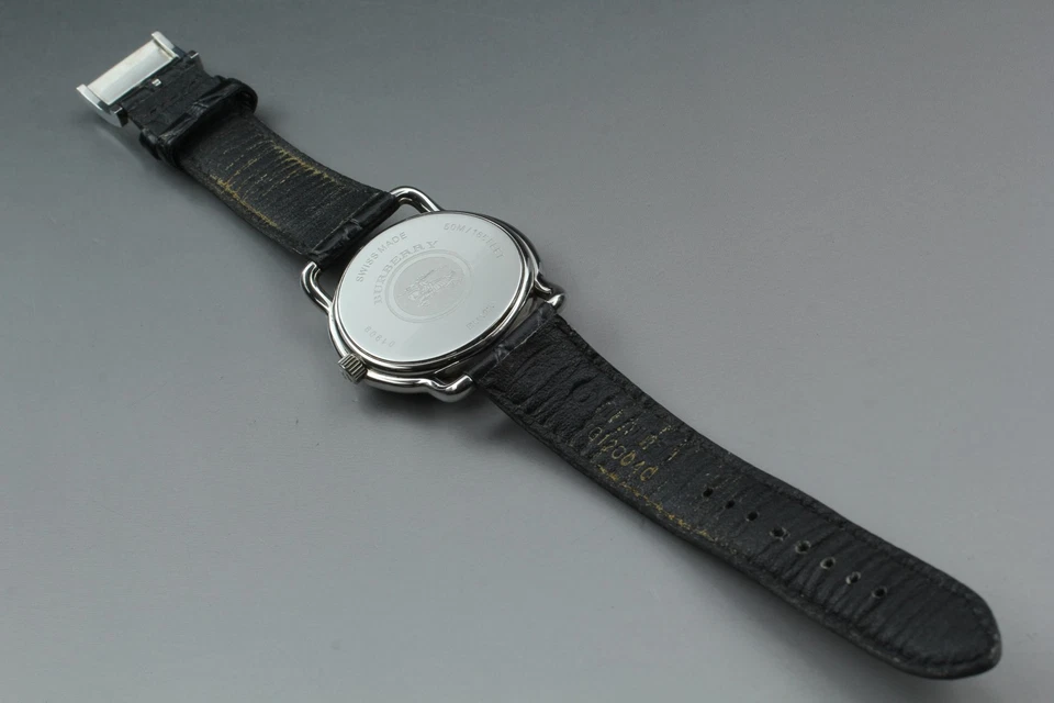 [Near MINT] Burberrys London BU1221 Moon Phase White Leather Day Date Men  Watch - Image 3 of 4