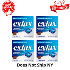 Ex-lax Regular Strength Chocolate Laxative Pieces 24ct 4pack 96 Pieces Total Ex-lax Regular Strength Chocolate Laxative Pieces 24ct 4pack 96 Pieces Total