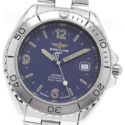 BREITLING Shark A17605 Date Navy Dial Automatic Men's Watch_923161