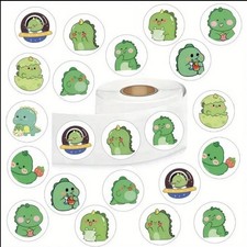 40 PCs Round 1 Inch Cartoon Dinosaur Stickers Envelope Seals Party Favors